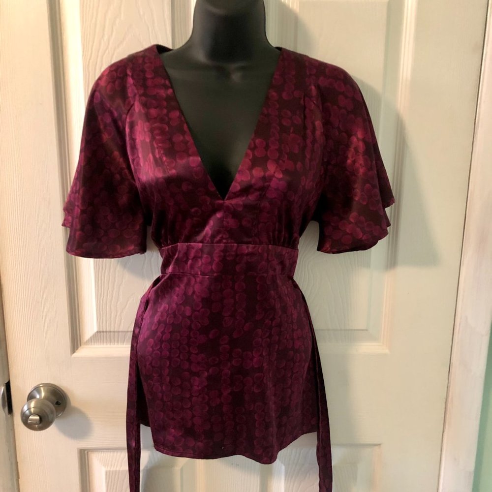 NY & Co. Medium Burgundy Blouse